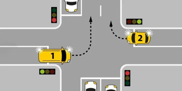 Incroci stradali: due auto svoltano sulla stessa strada – chi passa per primo e in quale corsia?