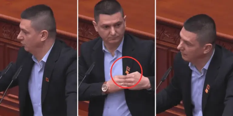 Macedonia, il premier Mickoski regala la bandiera nazionale al deputato Shaqiri: "La indosserò se me la darai"